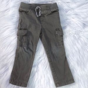 Toddler Boy Gray Straight Cargo Pants | 2T